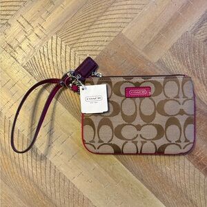 COACH Signature Canvas Wristlet